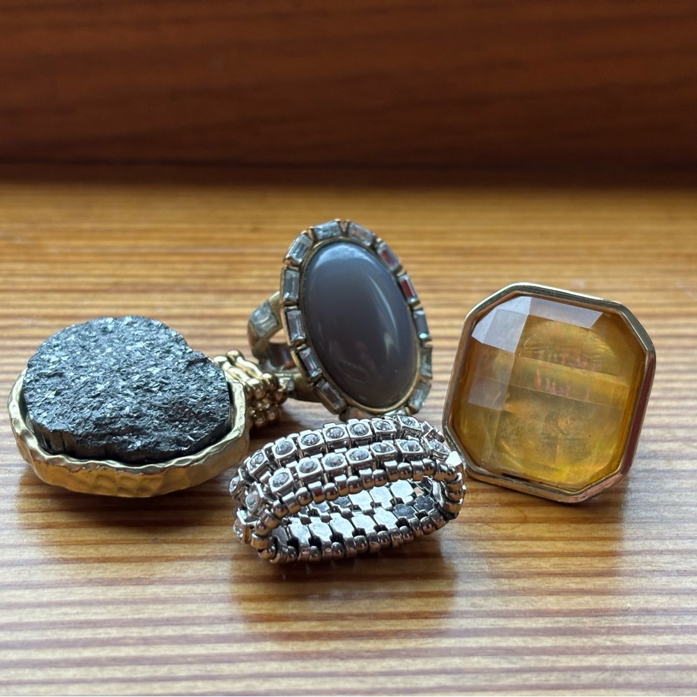 Elegant Multi-Stone Statement Ring Set - image 2